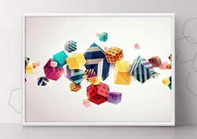 EPS矢量：炫彩装饰元素球体方体设计年鉴EPS源文件