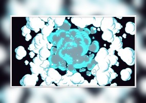 AE模板：卡通能量爆炸特效合成动画模板+视频素材 