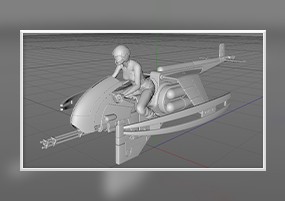 C4D模型：未来科技宇宙飞船人物汽车战斗机器械3D模型