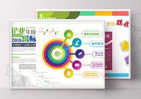 PSD模板：企业背景墙展板宣传栏广告文化墙PS模板