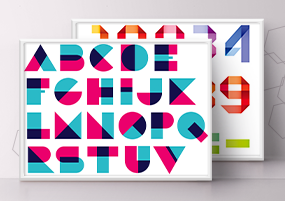 EPS矢量：彩色折纸字体英文字母数字创意logo标志矢量设计素材