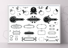 EPS矢量：复古边框花纹AI矢量设计素材