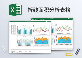 Excel模板：52个折线图、面积图数据分析表格模板