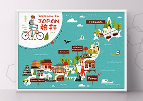 EPS矢量：日本特色元素富士山旅游设计年鉴EPS矢量素材