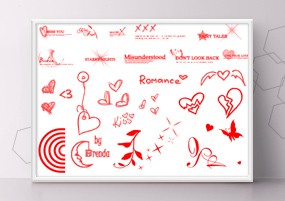 PS笔刷：爱情装饰浪漫元素笔刷