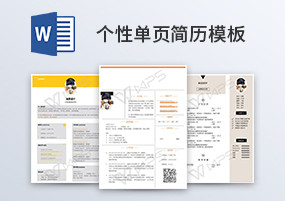 Word模板：17款简约个性单页简历模板