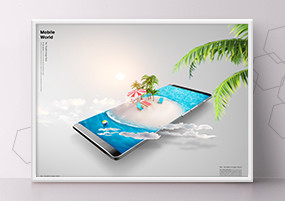 PSD模板：未来科技手机旅游素材模板
