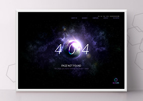 PSD模板：外太空星球网页404页面设计素材