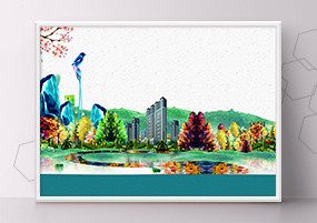 PSD模板：30款新中式山水古典国风房地产广告图素材