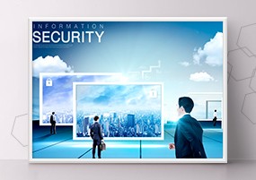PSD模板：网络信息安全加密科技展板海报模板