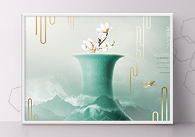 PSD模板：创意山水墨古典文化中国风海报PSD分层素材