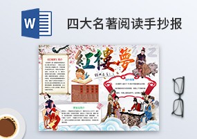 Word模板：四大名著读后感手抄报模板