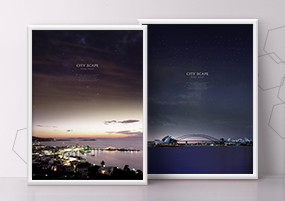 PSD模板：城市夜景房地产广告海报分层素材