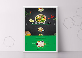 PSD模板：水果蔬菜沙拉餐盘美食厨房摆盘网页海报宣传素材