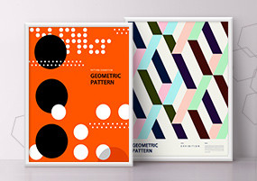 PSD模板：渐变色彩几何图形广告海报设计素材