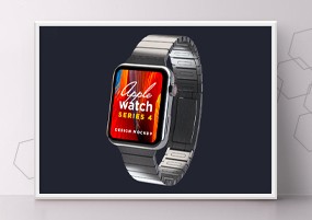 PSD模板：Apple Watch Series 4样机苹果手表模板下载