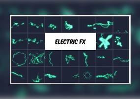 AE模板：104组卡通烟雾爆炸闪电电流能量MG动画元素包+视频素材