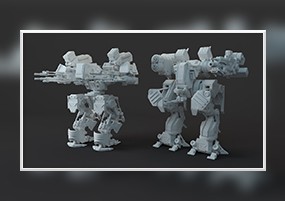 C4D模型：机器人高达科幻机甲战士3D模型 C4D MAX 3DS OBJ格式