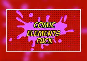 AE模板：动漫卡通水流火焰烟雾气泡综艺动画元素+视频素材 