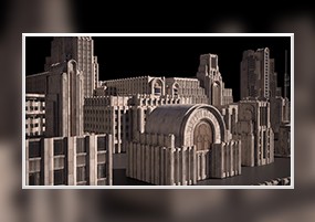 3D模型： 欧洲复古博物馆剧院建筑场景3D模型Maya FBX OBJ格式
