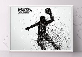 AI矢量：运动健身足球微粒子创意背景eps矢量素材