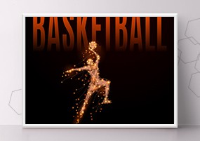 EPS矢量：篮球足球棒球健身举重运动会线条粒子EPS素材