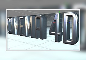 C4D模型：拉丝金属立体字LOGO标志英文字母3D模型