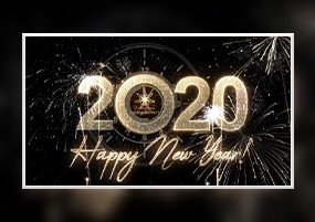 AE模板：三维时钟烟花2020新年倒计时片头动画工程文件