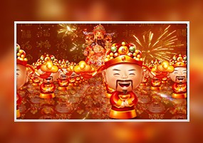 AE素材：新年烟花灯笼元宝喜迎财神mov视频素材,PR FCPX通用