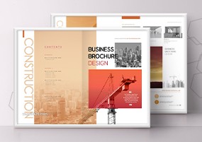 PSD模板：现代城市建筑商务企业画册宣传折页海报PSD设计素材