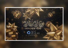 AE模板：2020新年快乐雪花烟花开场片头动画模板