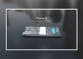 AE模板：苹果手机iPhone X三维模型界面展示片头动画模板