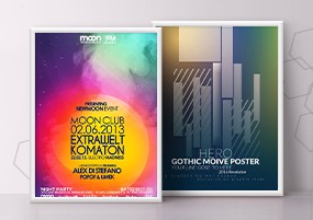 PSD模板：艺术创意欧美风格设计海报PSD源文件