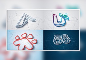 AE模板：简约三维建筑Logo生成动画Logo演绎片头模板