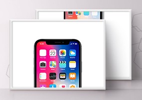 PSD模板：iPhone X Logo图标软件Icon设计展示样机PSD模板