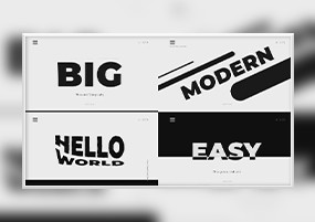 AE模板：创意黑白文字标题字体样式排版动画