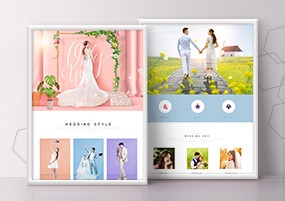 PSD模板：创意婚纱照婚庆公司婚礼设计网站UI海报素材