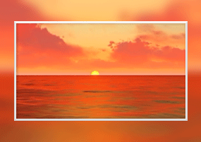 视频：卡通夕阳落日黄河海平面唯美背景