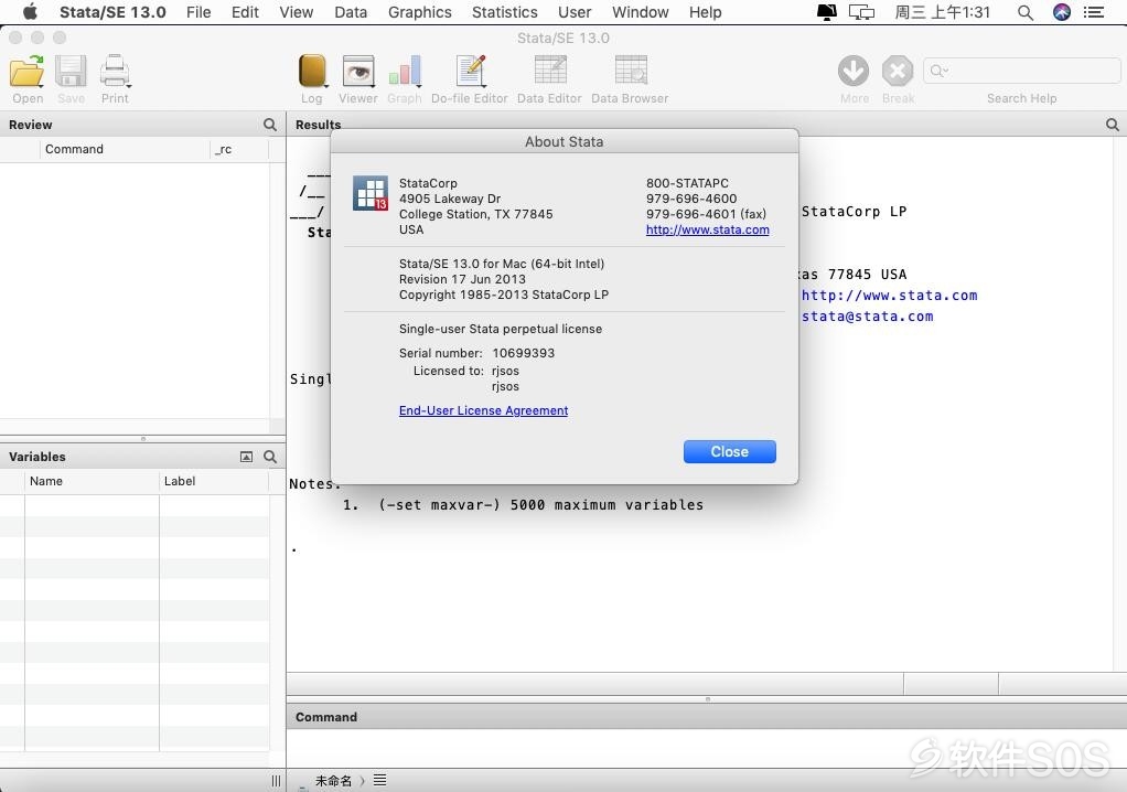Stata for Mac 13.0 安装激活详解