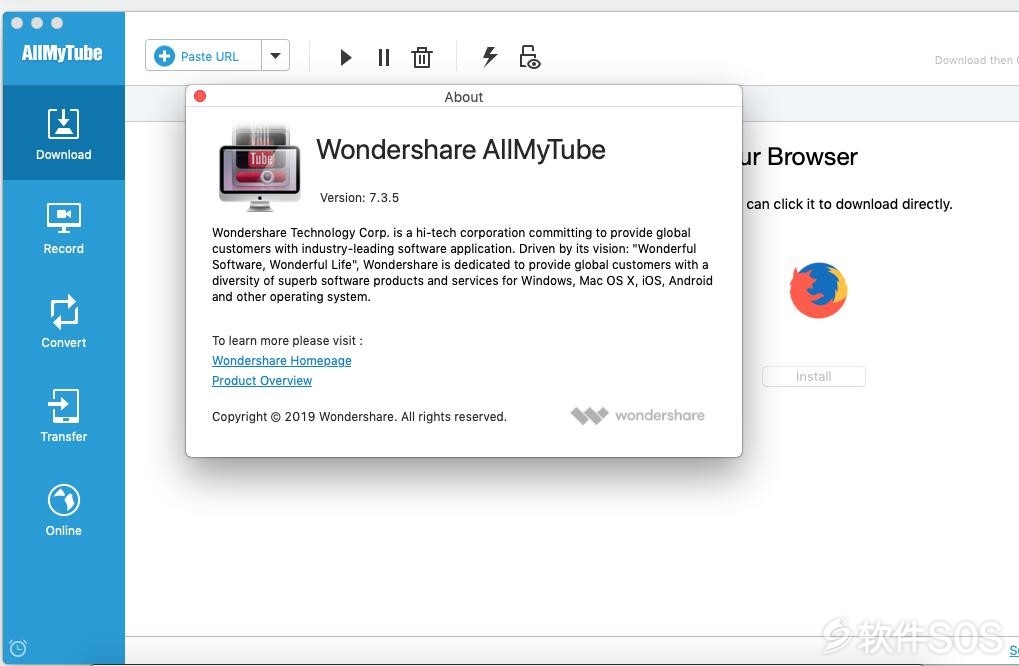 Wondershare AllMyTube for Mac v7.4.0 英文版 万兴下载工具 安装教程详解