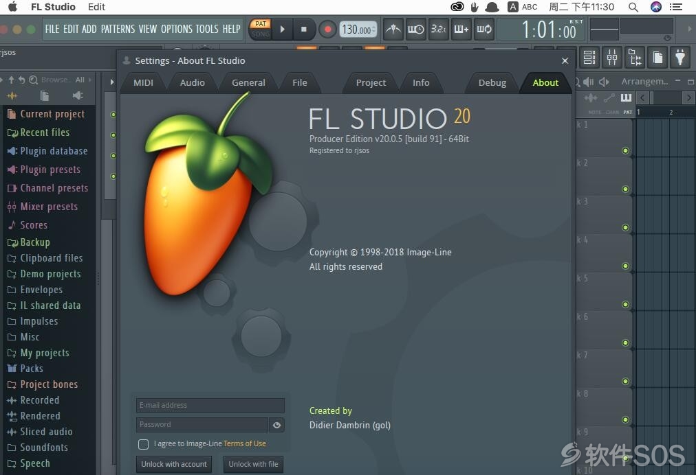 Fruity Loops Studio for Mac v20.0.5 水果音乐制作编曲 英文版 安装激活详解
