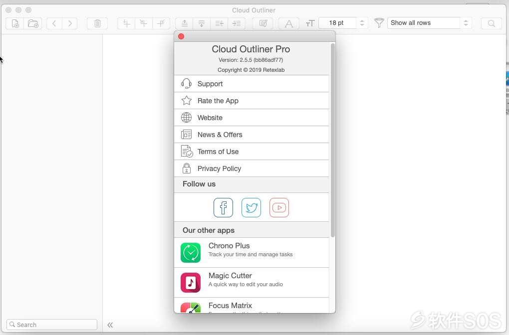Cloud Outliner Pro for Mac v2.5.5 英文版 笔记本 安装教程详解