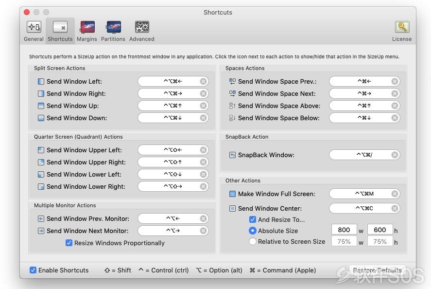 Sizeup for Mac v1.7.4 英文版 窗口分屏 安装教程详解