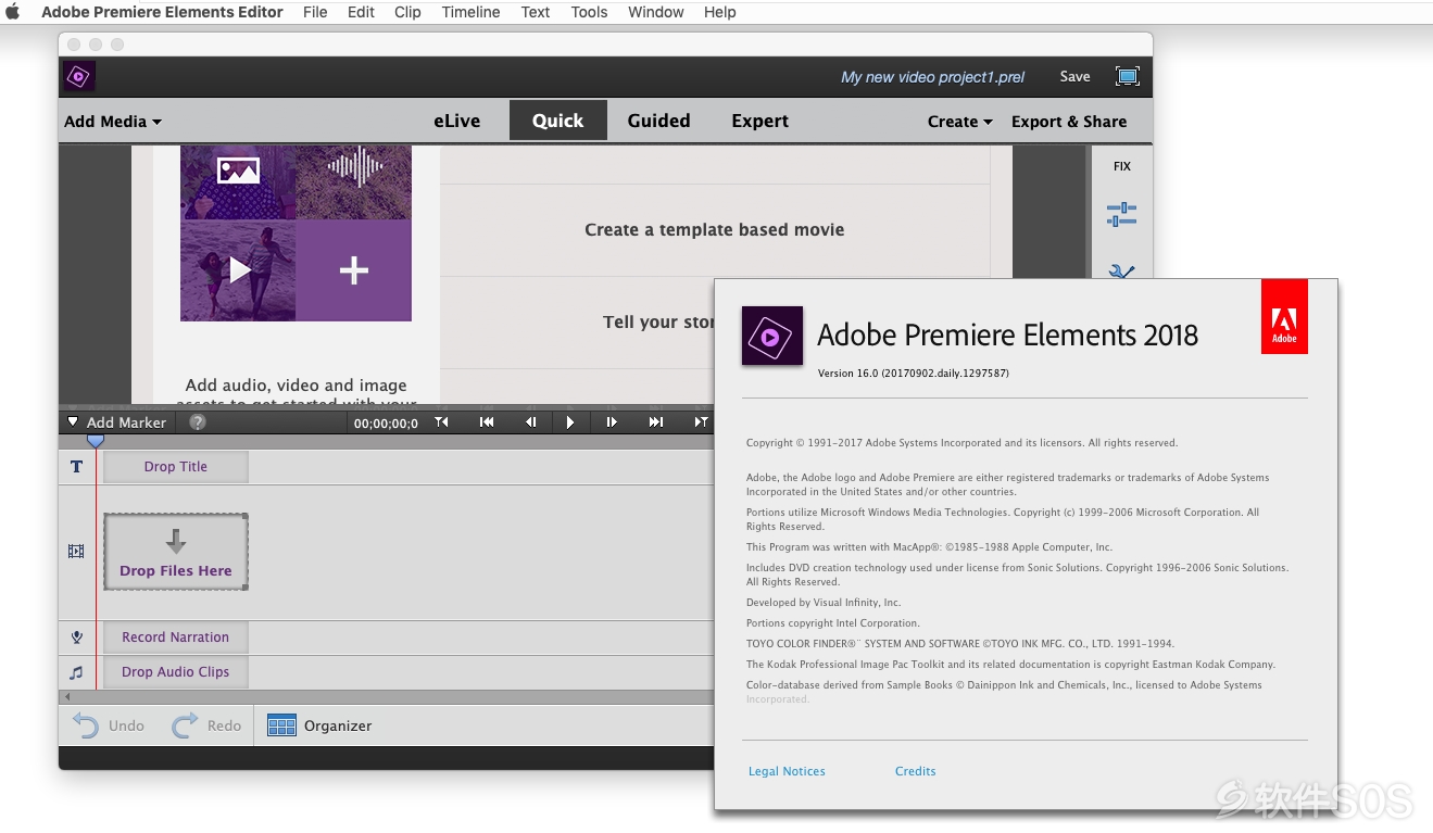 Premiere Elements 2018 for Mac v16.0 英文版 智慧型视频编辑 安装激活详解