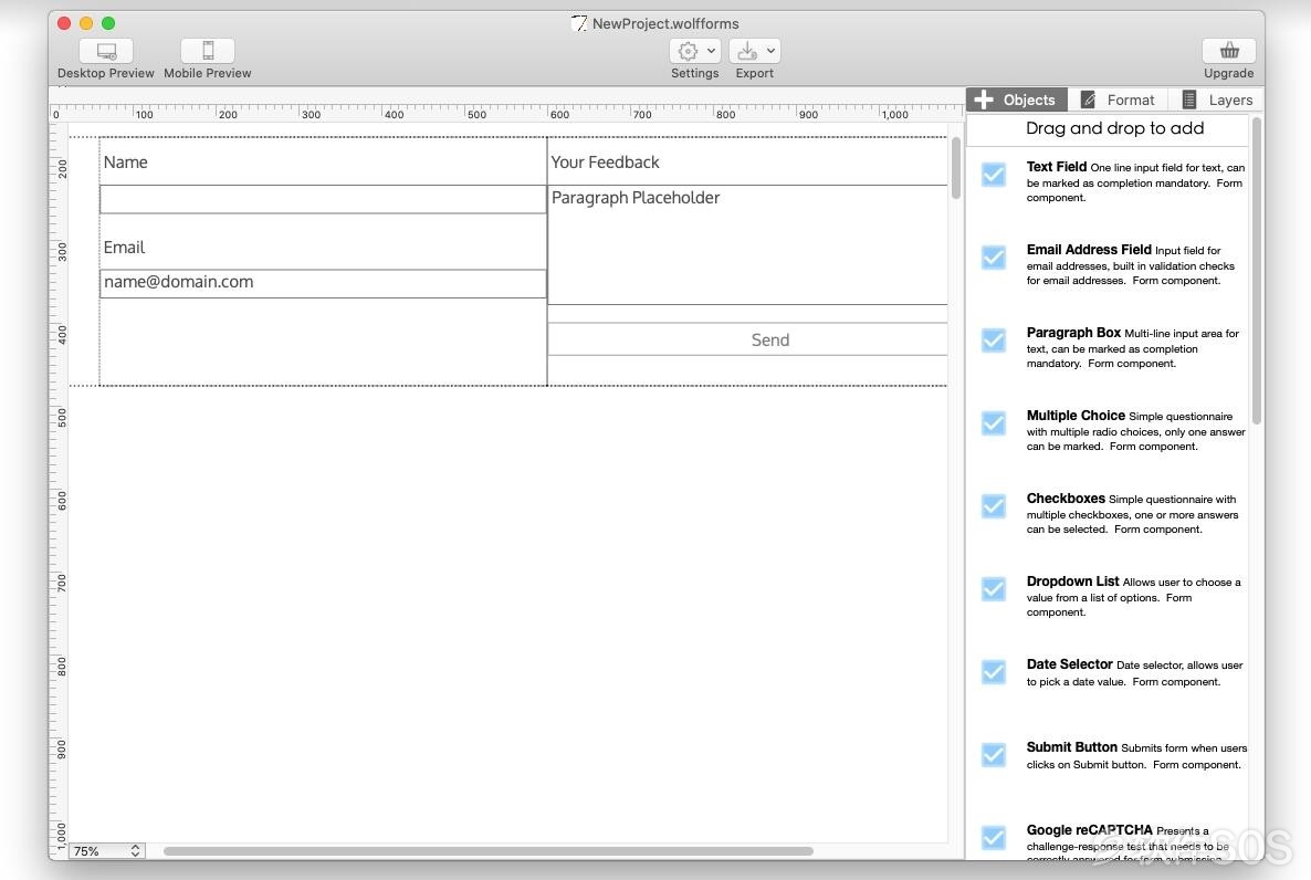 Wolf Responsive Form Maker for Mac v2.37.1 英文版 托放式网页设计工具 安装教程详解