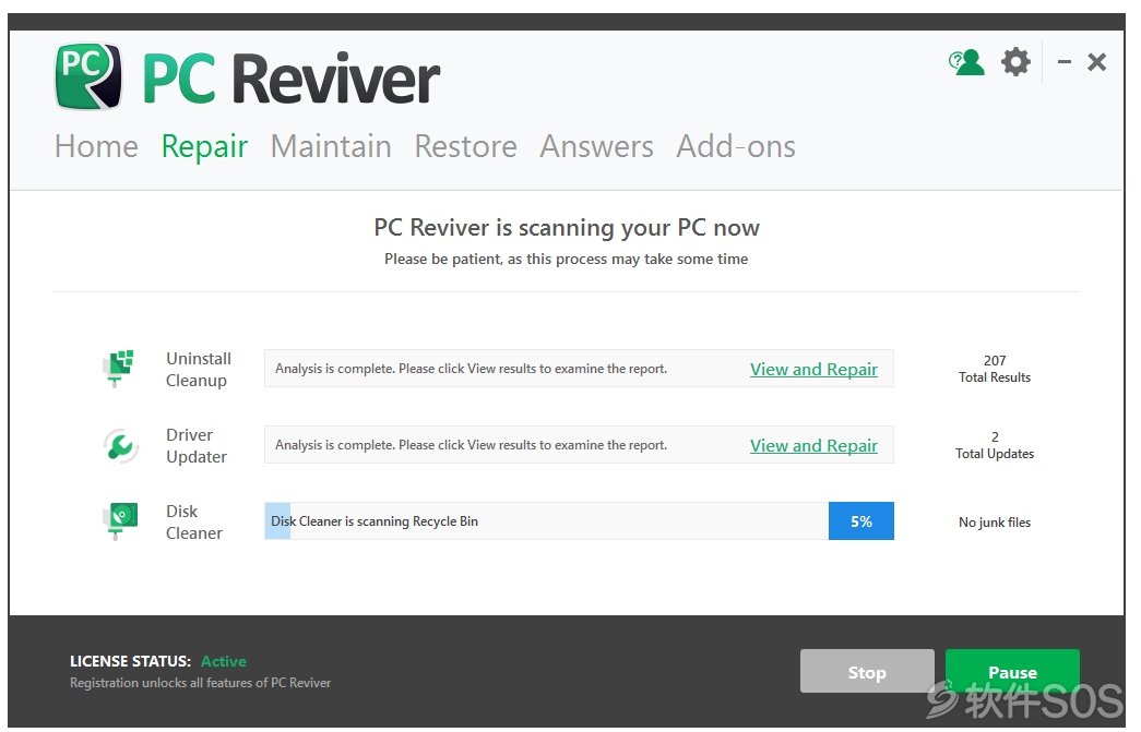 PC Reviver v3.8.2.6 电脑优化维护工具 安装激活详解