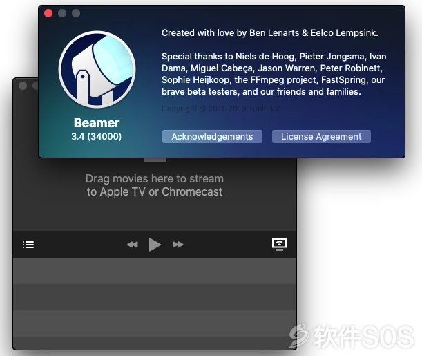 Beamer for Mac v3.4 流媒体视频播放器 安装激活详解