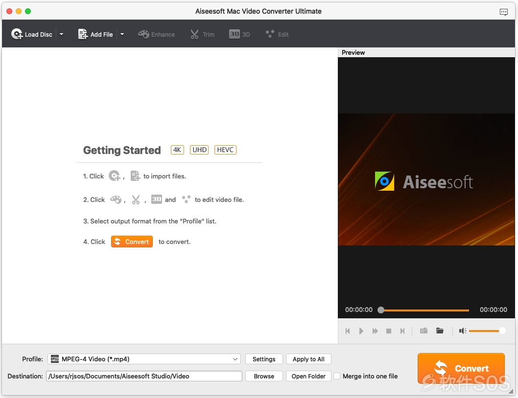 Aiseesoft Mac Video Converter Ultimate Mac v9.2.66 视频转换器 安装教程详解