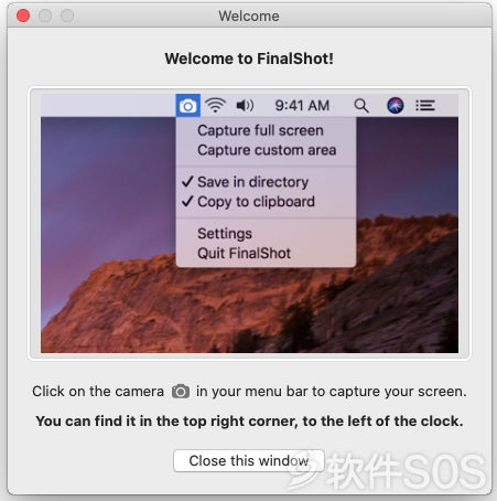 FinalShot for Mac v1.9 屏幕截图工具 安装教程详解