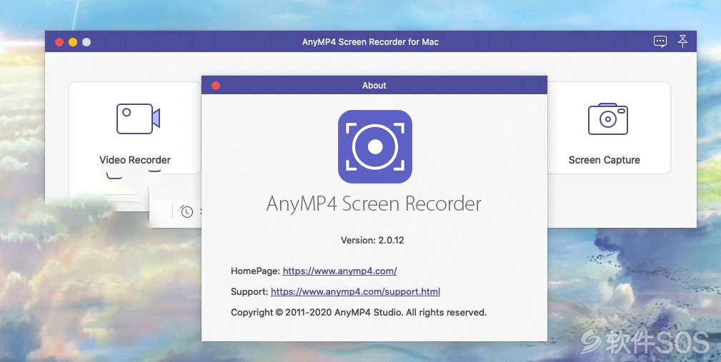 AnyMP4 Screen Recorder for Mac v2.0.12 视频捕获与录制工具 安装教程详解